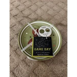 Melamine - 6 GAME DAY Football Bows Appetizer Snack Plates 6" NEW